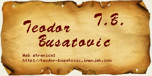Teodor Bušatović vizit kartica